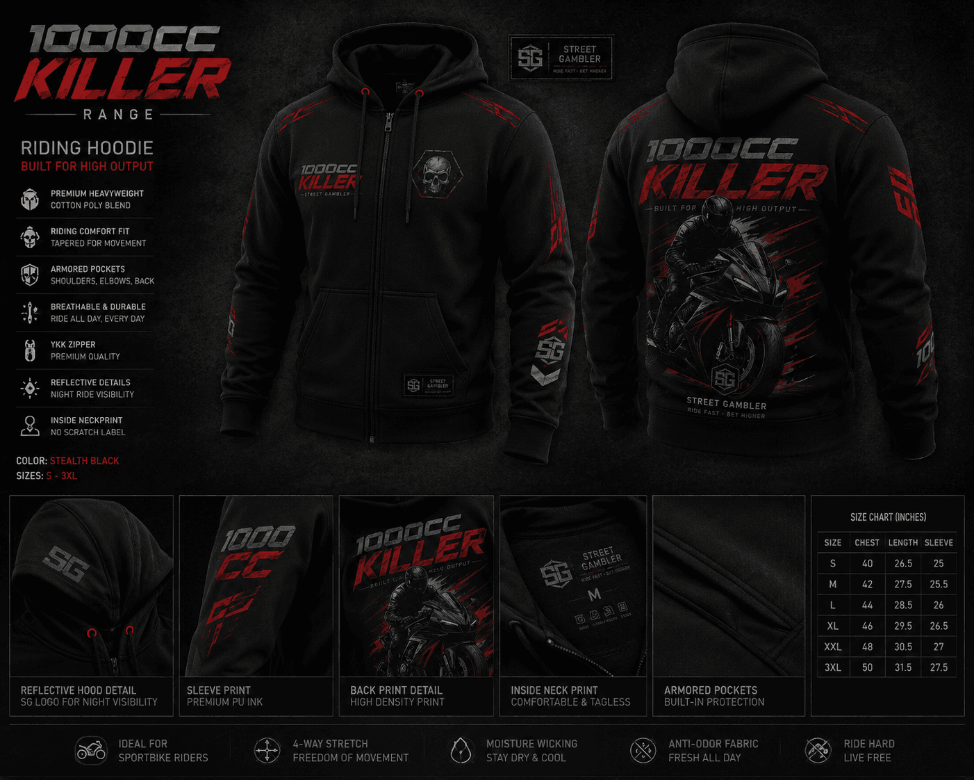Deadman's Hand Riding Hoodie merch mockup